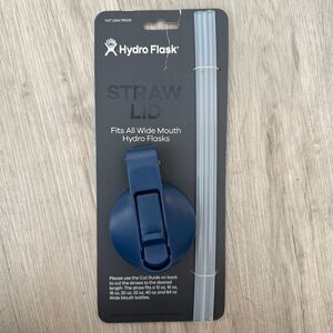 Hydro Flask Wide Mouth Straw Lid Cobalt Blue - Lid & 2 Straws - Unused
